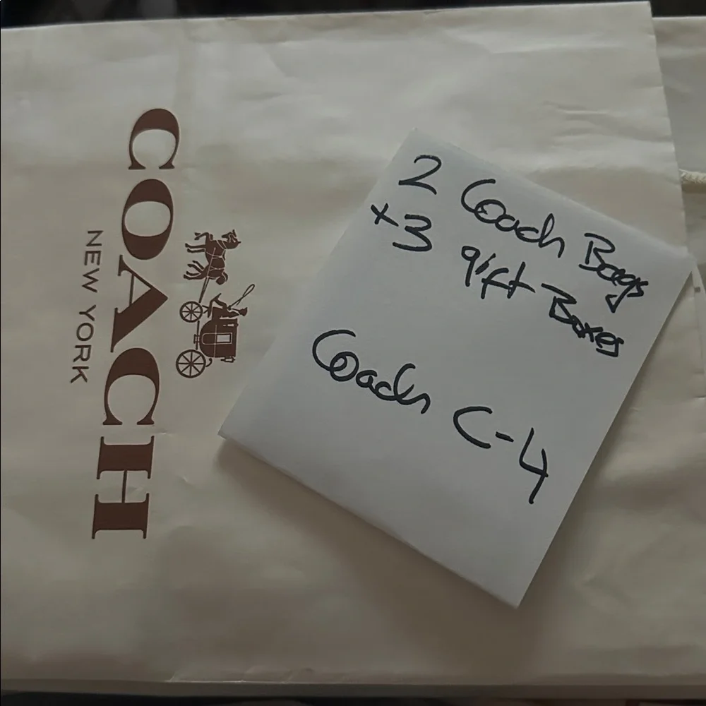 Bundle - 2 Coach Gift Bags & 3 Boxes